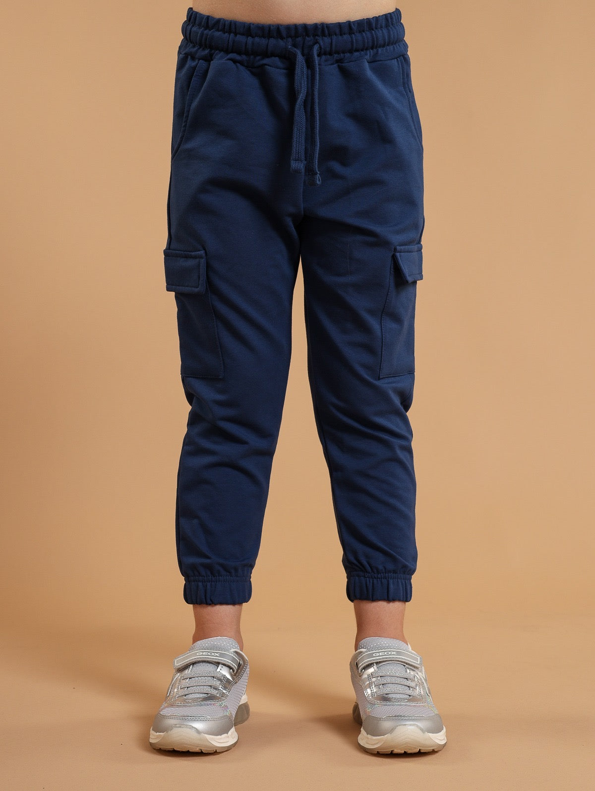 Pantalone con tasconi UNISEX in felpina leggera da 3/4 a 7/8 col blu