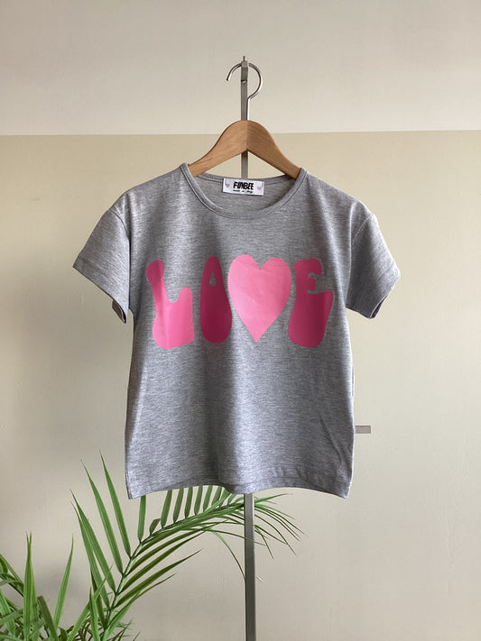 T-shirt FF5948 tg xs-xl col grigio/rosa