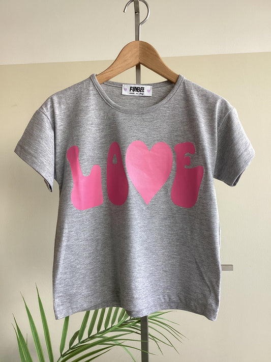 T-shirt FF5948 tg xs-xl col grigio/rosa