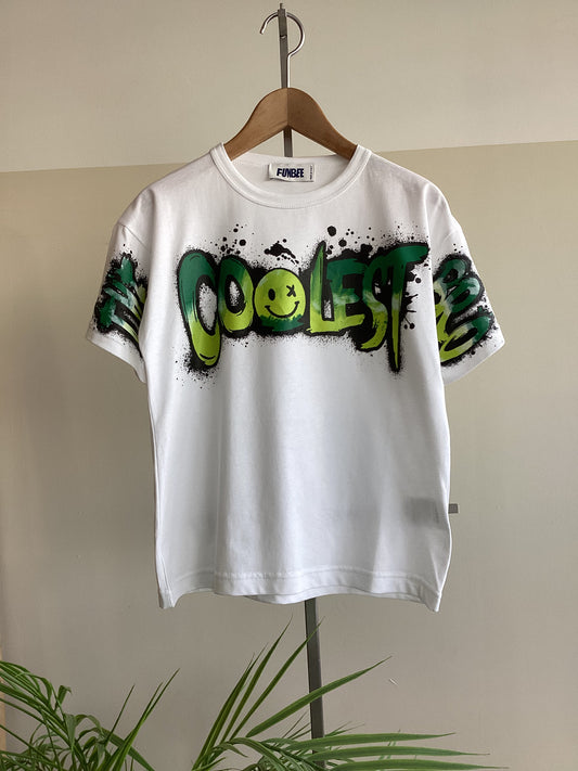 T-shirt FM5956 Xs-XL col bianco/verde