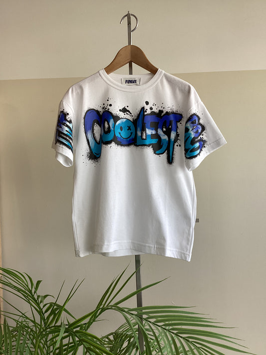 T-shirt FM5956 Xs-XL col bianco/blu