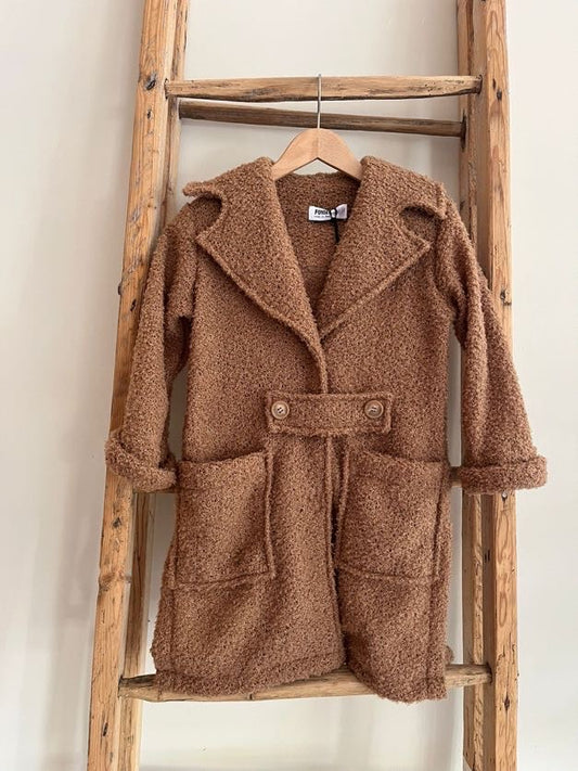 Cappotto boucle di lana da 6 a 14 anni col BISCOTTO 🍪